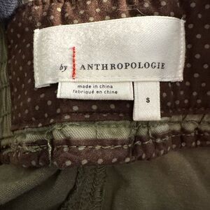 Anthropologie Olive Drawstring Pocket Mini Skirt